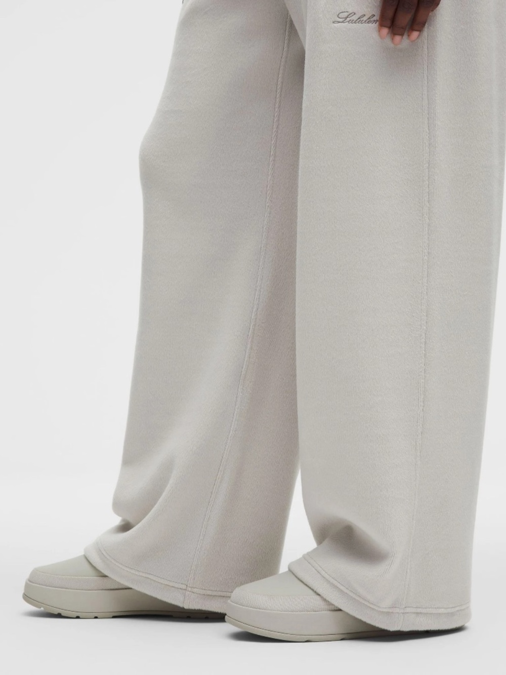 Lululemon Plush Velour Mid Rise Pants Dove Grey Medium - Picture 7 of 14
